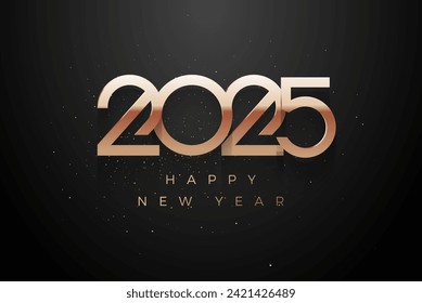 Luxury design of happy new year 2025 with shiny golden numerals is very luxurious. Premium design 2025 for calendar, poster, template or poster design.