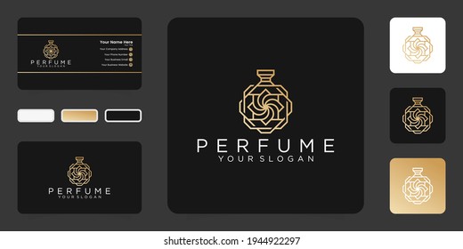 Luxury design for perfume logo design template and business card