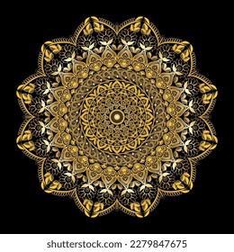 Luxury design premium styling ornamental golden and silver background mandala design. Mandala with floral patterns.
bedsheet, pillow template. 
