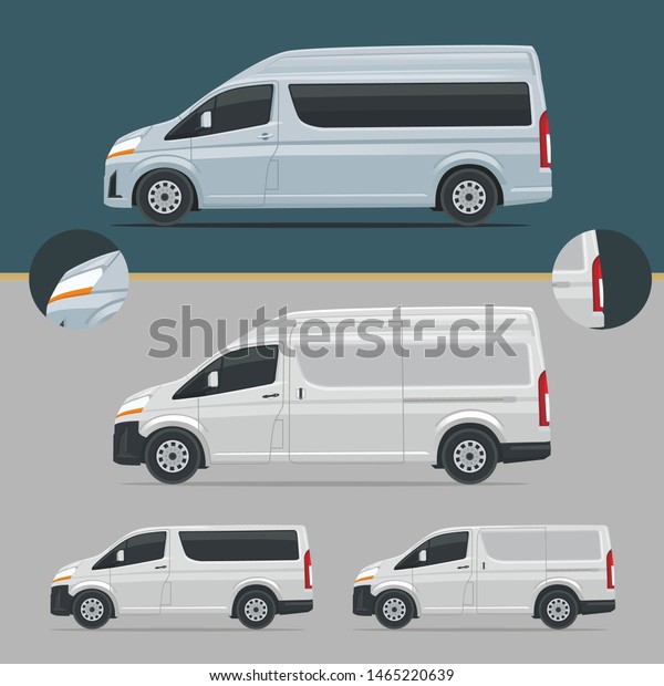 Luxury Detailed\
New Auto Blind Passenger, Courier and Delivery Van Vector for\
Branding and Company\
Transportation