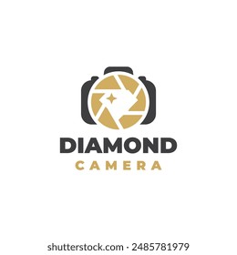 luxury diamond camera logo vector