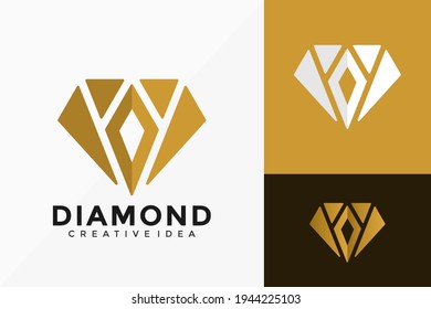 Luxury Diamond Creative Logo Vector Design. Abstract emblem, designs concept, logos, logotype element for template.