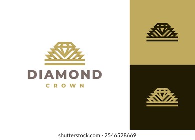 luxury diamond crown logo vector