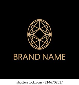 Luxury Diamond gem jewel gemstone line icon vector