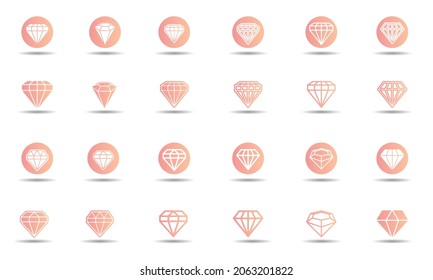 Luxury Diamond Icon set vector template 