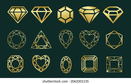 Luxury Diamond Icon-set vector template design fully editable
