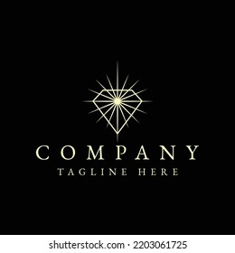 Luxury Diamond Jewelry With Spark Vector Logo Design