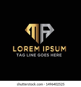 Luxury Diamond Logo Design Template and letter MA logo design.