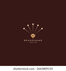 Plantilla de Vector de diseño de logotipo de diamante de lujo