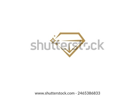 luxury diamond logo in flat vector design style