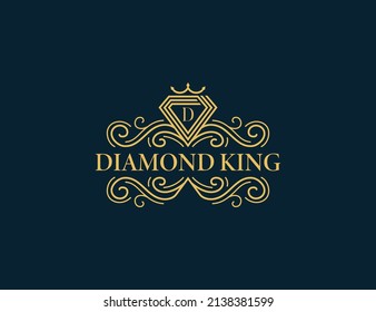 Luxury Diamond Logo icon symbol Design with Letter D. Vector illustration logo template