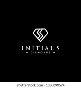 Luxury Diamond Logo with Initial S letter Vector Design