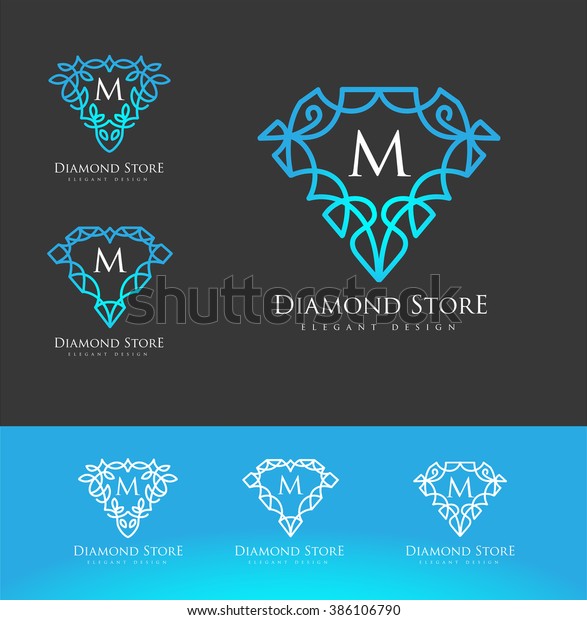 高級ダイヤモンドのロゴ シンプルでエレガントなダイヤモンドデザインロゴ エレガントなラインアート高級ダイヤモンドロゴデザイン のベクター画像素材 ロイヤリティフリー
