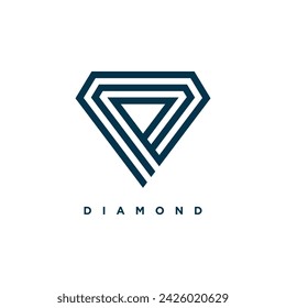 Icono de elemento de diseño vectorial de logotipo de diamantes de lujo con estilo creativo