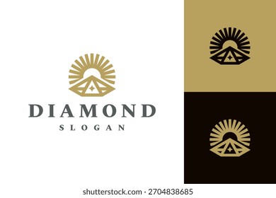 Vector de lujo con el logo de Diamond Sun