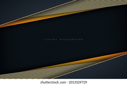 Luxury dimension layers with gold line decoration background