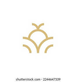 luxury dish food logo design vector sign