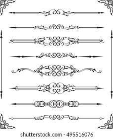 Luxury divide ornate art divide lines is on white