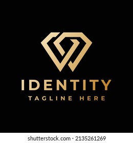 luxury double diamond logo design