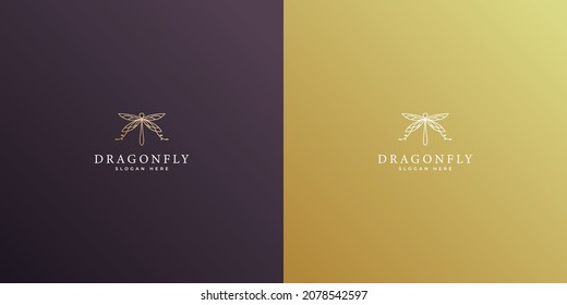 luxury Dragonfly Nature logo design