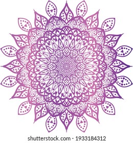 Luxury Dreamy gradient wallpaper with mandala pattern. Vector background for yoga, meditation poster.