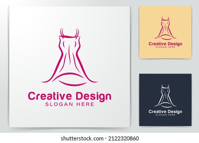 luxury dress. fashion logo Ideas. Inspiration logo design. Template Vector Illustration. Isolated On White Background