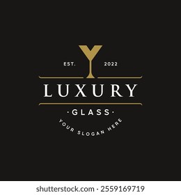 Luxury drink glass logo. Logo for bars, nightclubs and businesses.