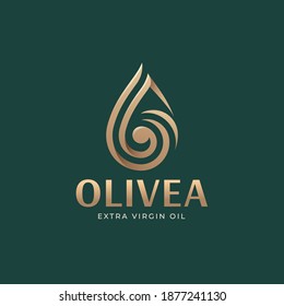 luxury Dripping line art olive oil logo 