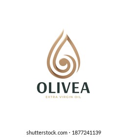 luxury Dripping line art olive oil logo