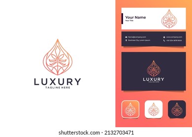 Luxustropfen mit Logo-Design und Visitenkarte