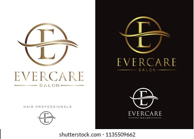 Logotipo/icono de la letra E de lujo en círculo