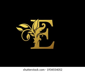 Luxury E Letter Design. Graceful Ornate Icon Vector Design. Vintage drawn emblem for book design, brand name, business card, Restaurant, Boutique, Hotel.