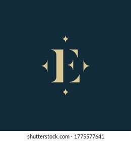 Luxury E letter Shiny Jewelry modern Logo Design Graphic Concept