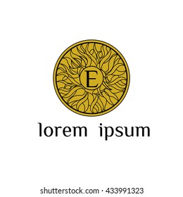 Luxury E letter vector logo template. Restaurant, Hotel, Boutique, Fashion store brand identity