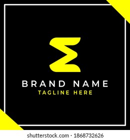 Concepto de logotipo E de lujo - concepto amarillo