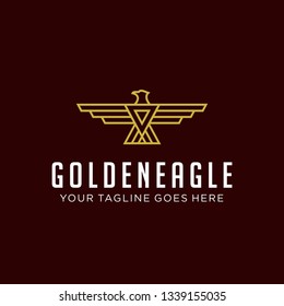 Luxury Eagle Hawk Falcon Bird abstract Logo design vector illustration line art style concept. elegant Geometric Logotype concept icon