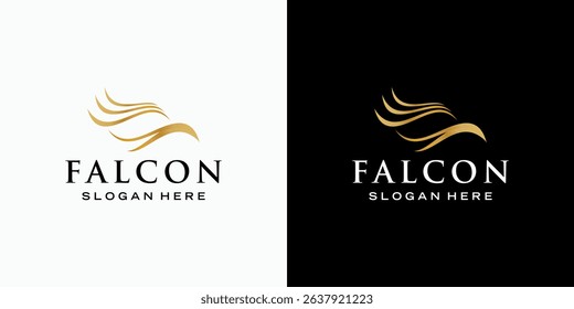 Luxury eagle head line vector logo design with modern, simple, clean and abstract style. Icon for business and personal branding.