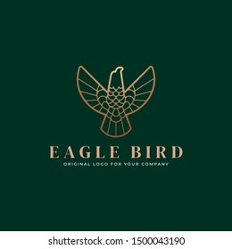 Luxury Eagle logo design template. Creative bird logo design inspiration. can be used as symbols, brand identity, company logo, icons, or others. Color and text can be changed according to your need.