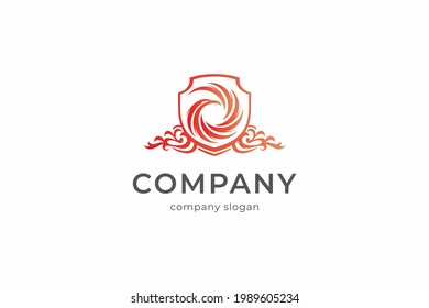 Luxury eagle shield vector icon logo template