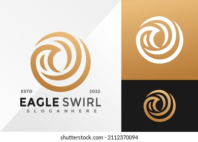 Luxury Eagle Swirl Logo Design Vector illustration template