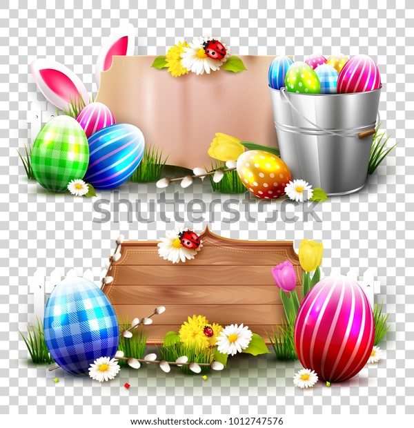 Luxury Easter Templates Easter Decorations Empty Stock Vector