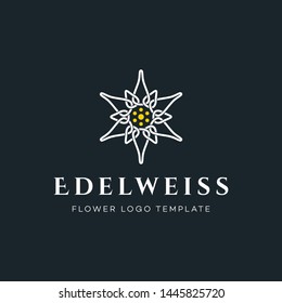 Luxury Edelweiss Flower Logo Vector Template