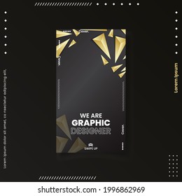 Luxury editable template for social networks stories, vector illustration. Design backgrounds for social media.