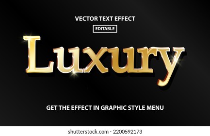 Luxury editable text effect template, 3D lettering gold metal gradation luxury, shiny and satisfying