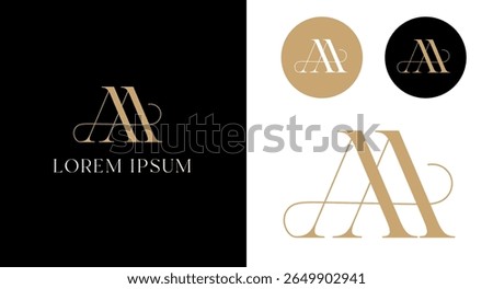 Luxury and elegant AA initials letters monogram logos designs symbol for branding company identity, wedding invitation sign