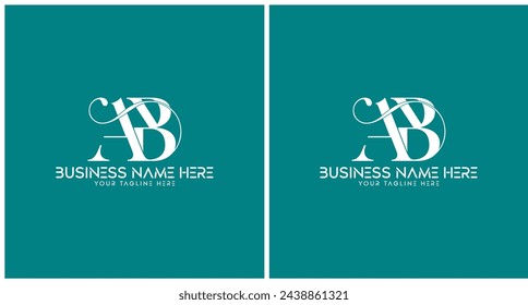 Icono de diseño de logotipo de monograma de AB elegante de lujo con plantilla vectorial editable completa