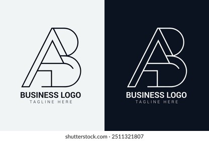 Luxury Elegant AB monogram logo or BA monogram logo design icon full editable vector template