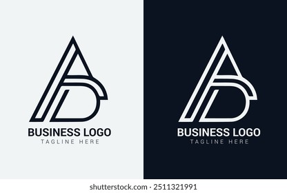 Luxo Elegante logotipo monograma AB ou BA monograma ícone de design de logotipo completo modelo vetorial editável