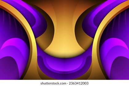 Luxury Elegant Abstract Shape Purple and Gold Border Background