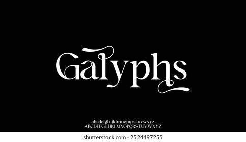 Luxury elegant alphabet letters logo font and number. Classic Vintage Serif Lettering Minimal Fashion. Typography decoration fonts for, wedding, logos. vector illustration